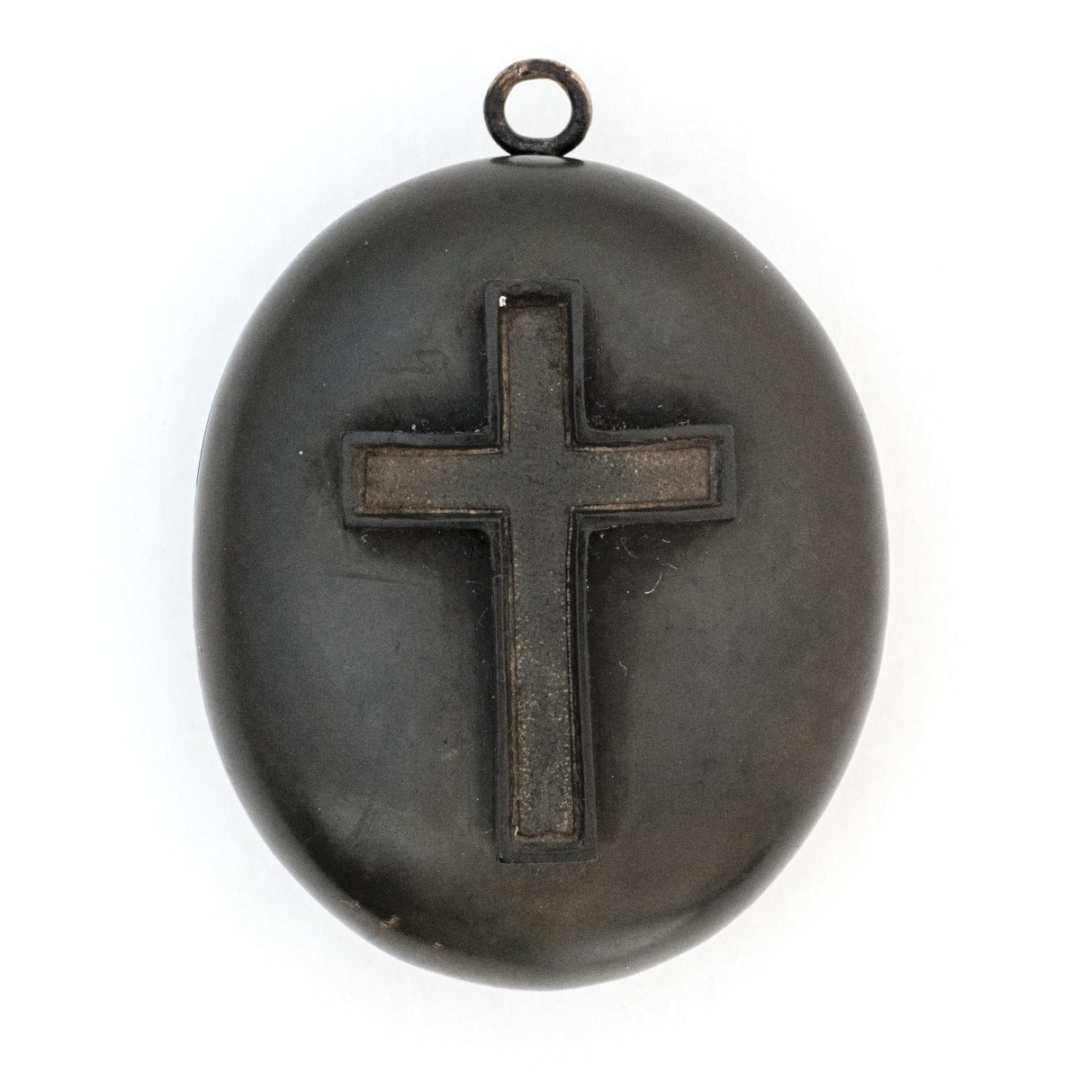 Gutta Percha Cross Antique Locket - Luna & Stella