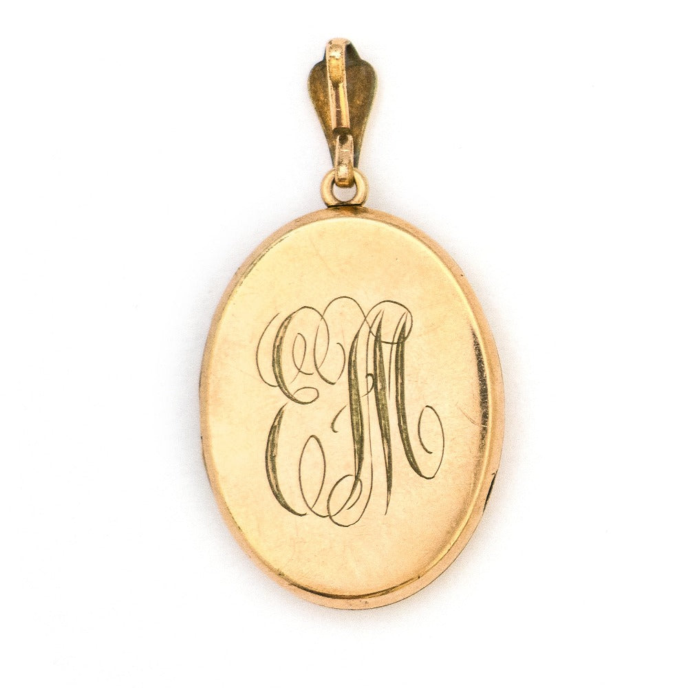Sterling Silver Antique Oval Double Locket Engraved With Monogram M  Initial, Vintage Locket, Initial M Jewelry , Locket Pendant M Letter
