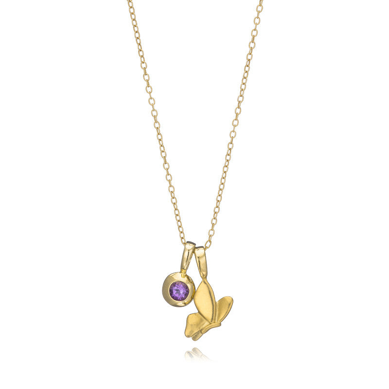 Violet Charm for Bracelet Polished Rose Gold Vermeil