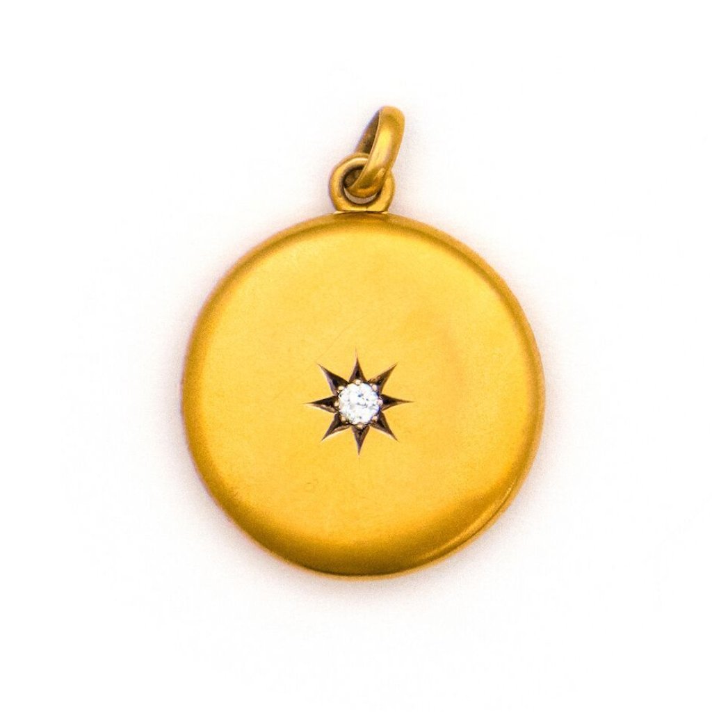 14K Diamond Star Locket