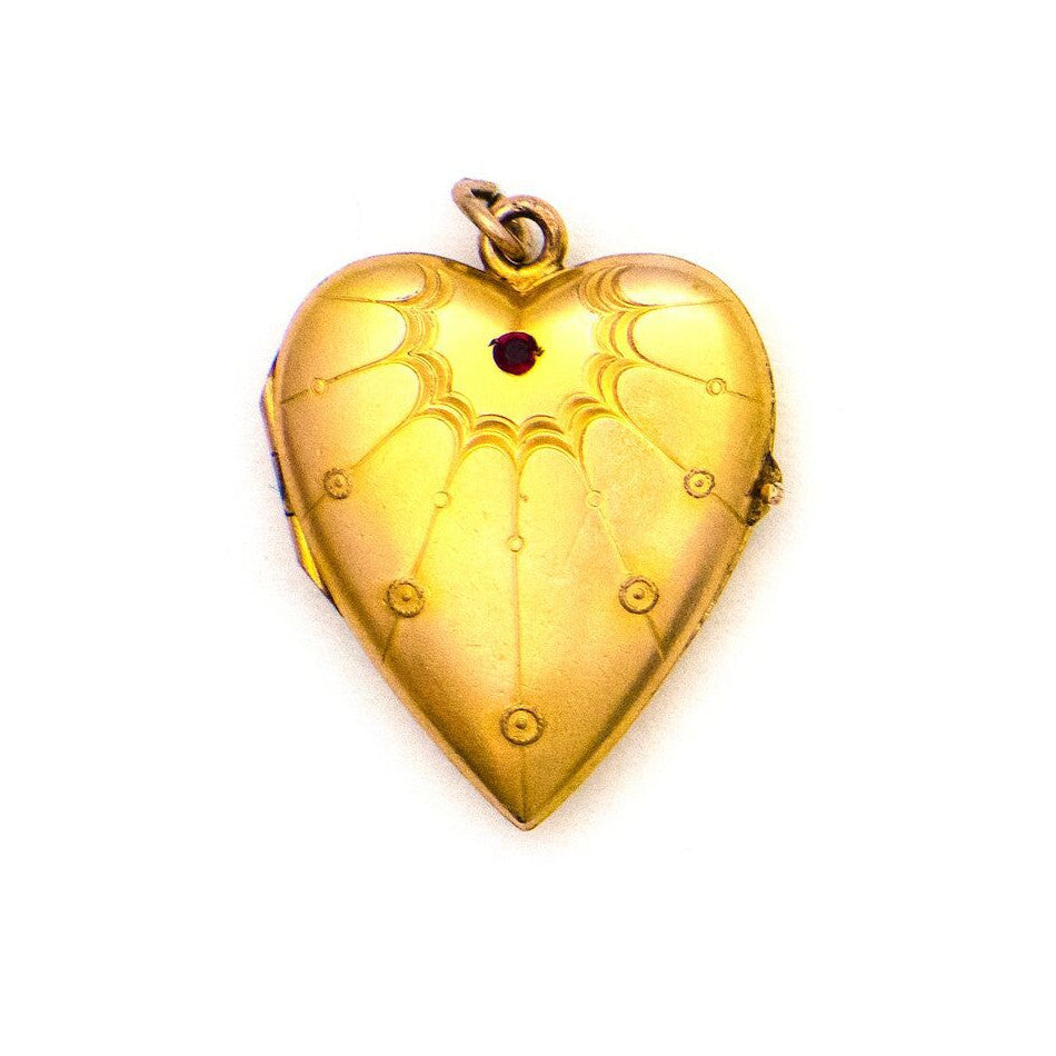 Sunburst Heart Locket