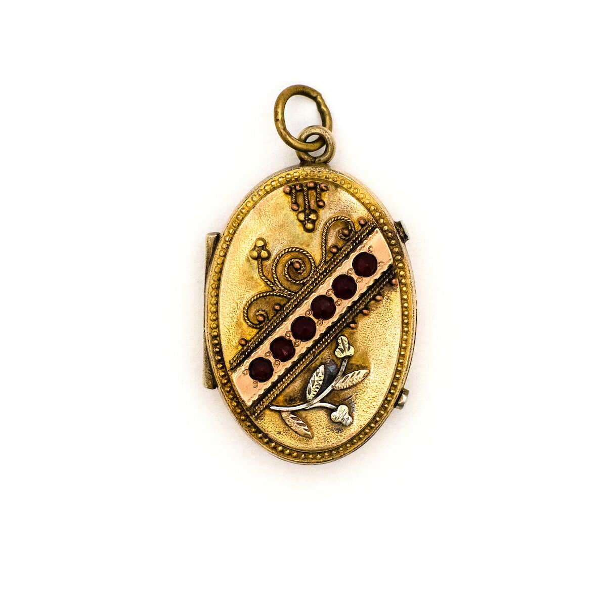 Garnet Crossbar Locket