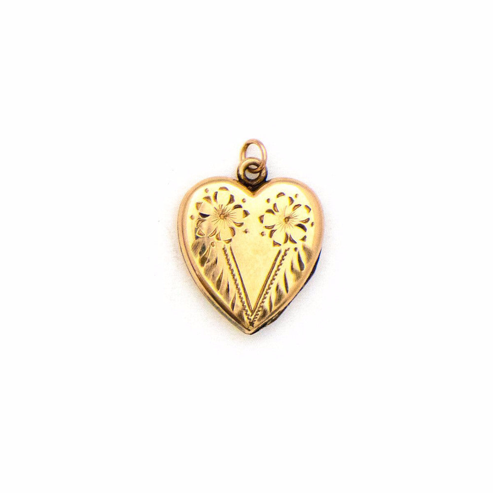 Twin Flowers Heart Locket